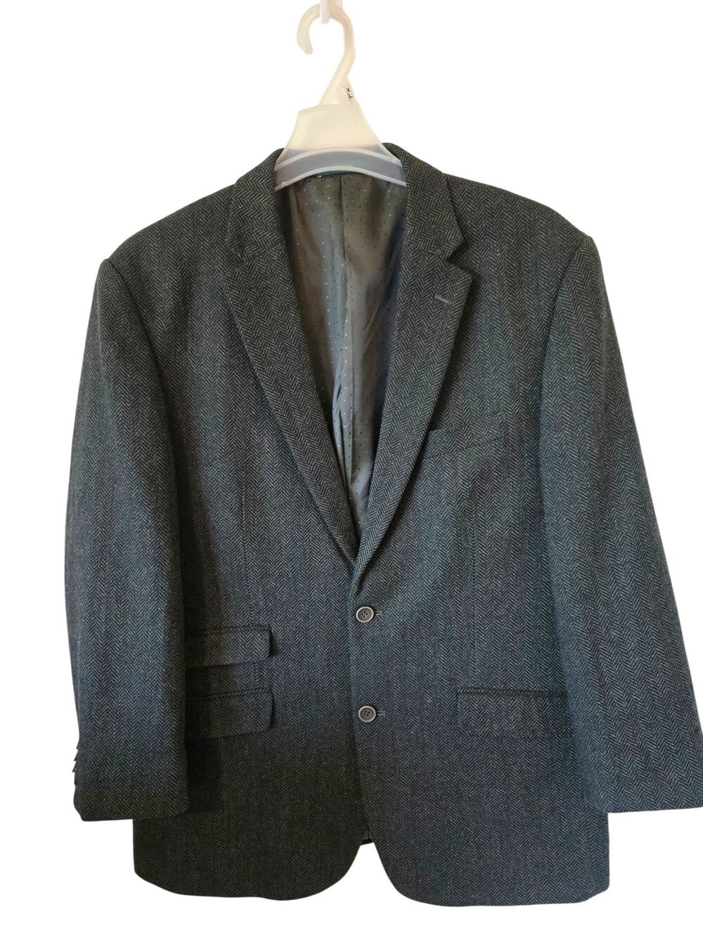 Emerald Isle Weaving Irish Wool Blend Blazer Herringbone Sport Jacket Men’s 46R